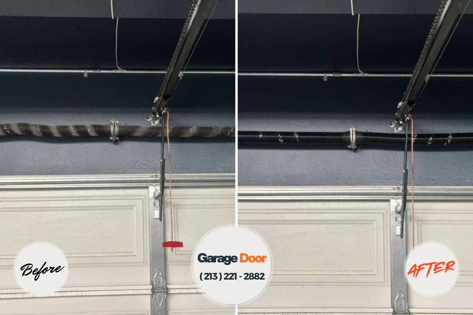 Before and after: garage door repair Herington, KS